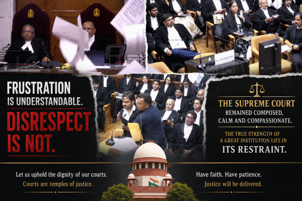 Can frustration ever justify disrespect inside a courtroom?